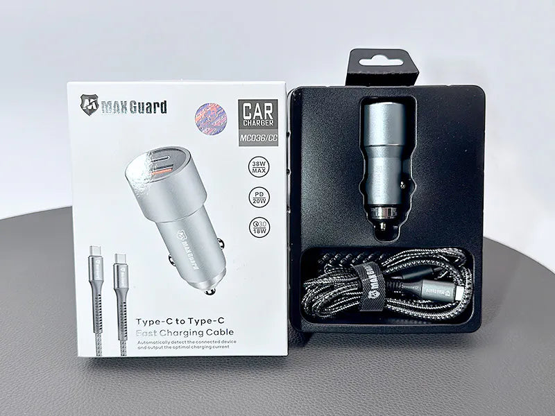 Maxguard 38W USB A+C car charger with Type-C to C combo MC036CC