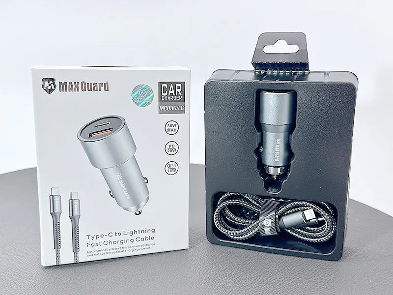 Maxguard 38W USB A+C car charger with Type-C to Lightning combo MC036LC