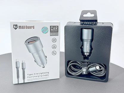 Maxguard 38W USB A+C car charger with Type-C to Lightning combo MC036LC