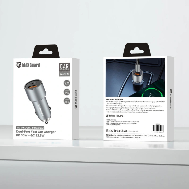 Maxguard 38W UAB A+C car charger MC036