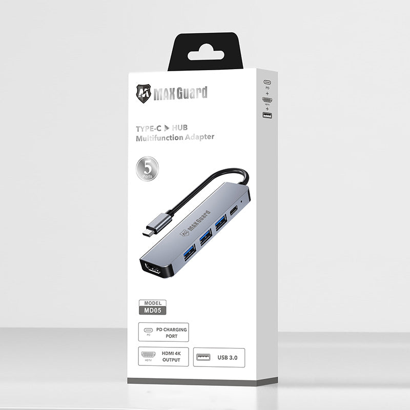 Maxguard 5 in 1 USB-C Hub (HDMI/USB 3.0) MD05