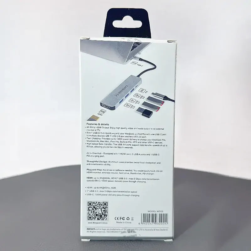 Maxguard 5 in 1 USB-C Hub (HDMI/USB 3.0) MD05