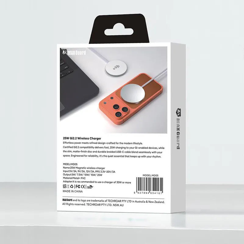 Maxguard 25W Qi2.2 Ultra-thin Magnetic Wireless Charger MD09