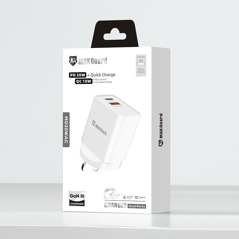 Maxguard PD 30W+ plus QC 18W wall charger MG30WAC/MG30WPD