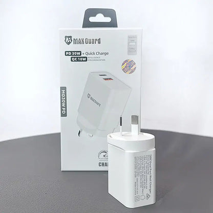 Maxguard PD 30W+ plus QC 18W wall charger MG30WAC/MG30WPD