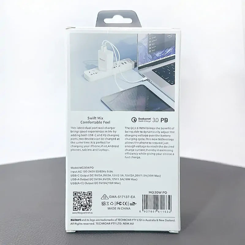 Maxguard PD 30W+ plus QC 18W wall charger MG30WAC/MG30WPD