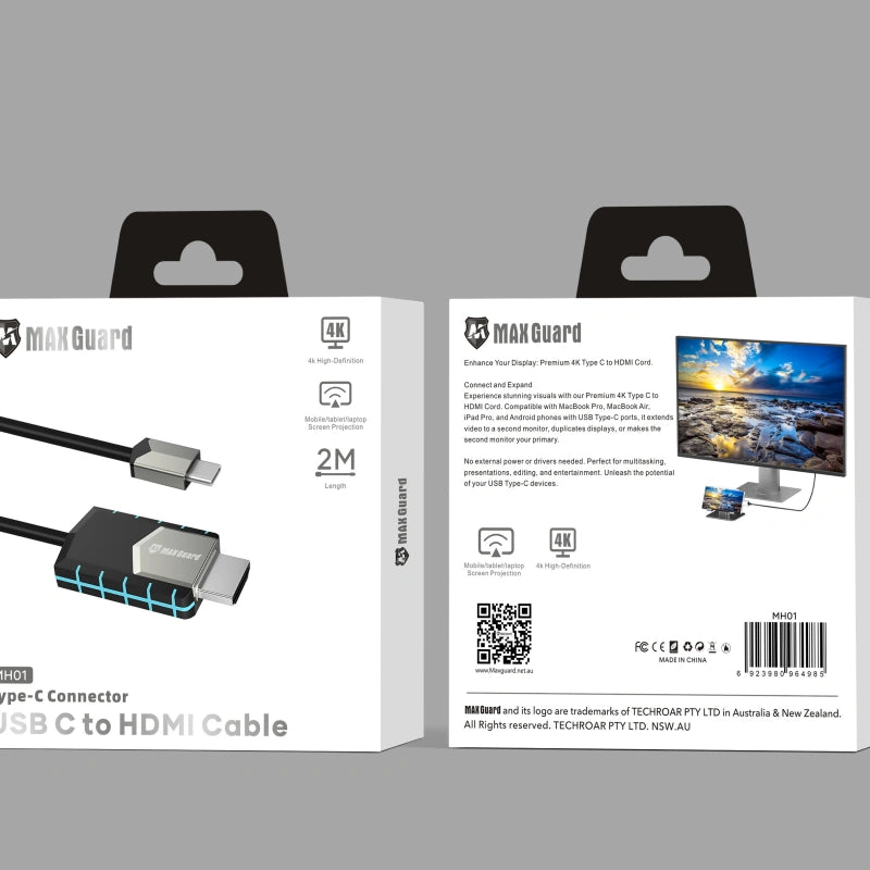 Maxguard 4K High-Definition USB C to HDMI Cable MH01 (2m)