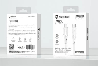Maxguard 1.2m 65W Type-C to C Cable MP01CC