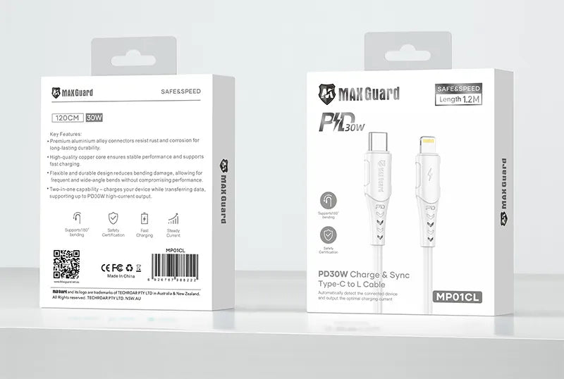 Maxguard 1.2m 30W Type-C to Lightning Cable MP01CL