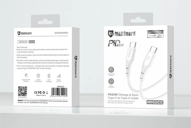 Maxguard 2m 65W Type-C to C Cable MP02CC