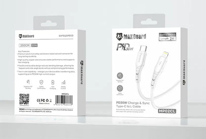 Maxguard 2m 30W Type-C to Lightning Cable MP02CL