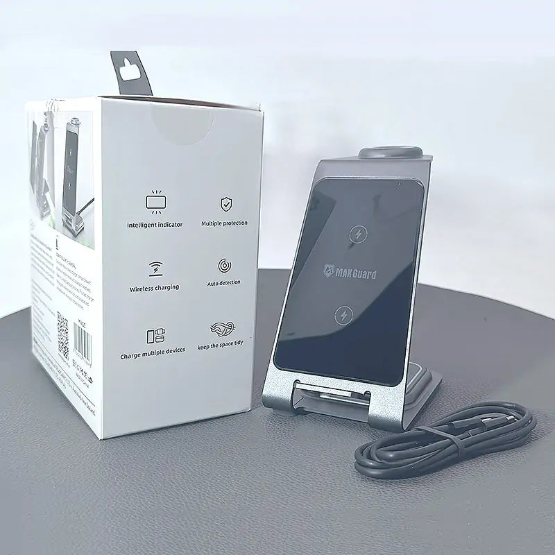 Maxguard 3 in 1 15W Wireless Charger MW05 (for Samsung watch and IOS & android system phone)