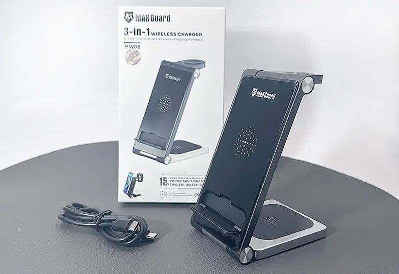 Maxguard 3 in 1 15W Wireless Charger MW08 (For apple watch and IOS & android system phone)