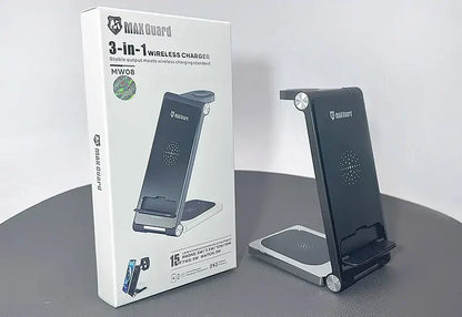 Maxguard 3 in 1 15W Wireless Charger MW08 (For apple watch and IOS & android system phone)