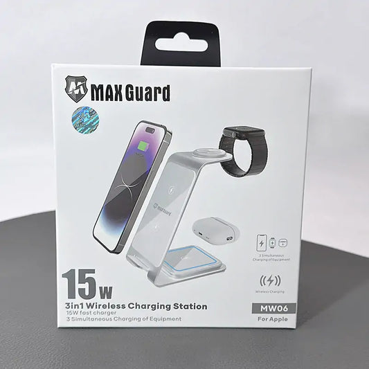 Maxguard 15W 3 in 1 Wireless Charging Station Fast Charger MW06 (for Apple)