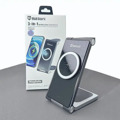 Maxguard 3 in 1 MagFit Wireless Charger MW07( For apple watch and IOS & android system phone)