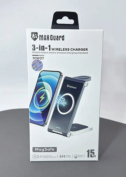 Maxguard 3 in 1 MagFit Wireless Charger MW07( For apple watch and IOS & android system phone)