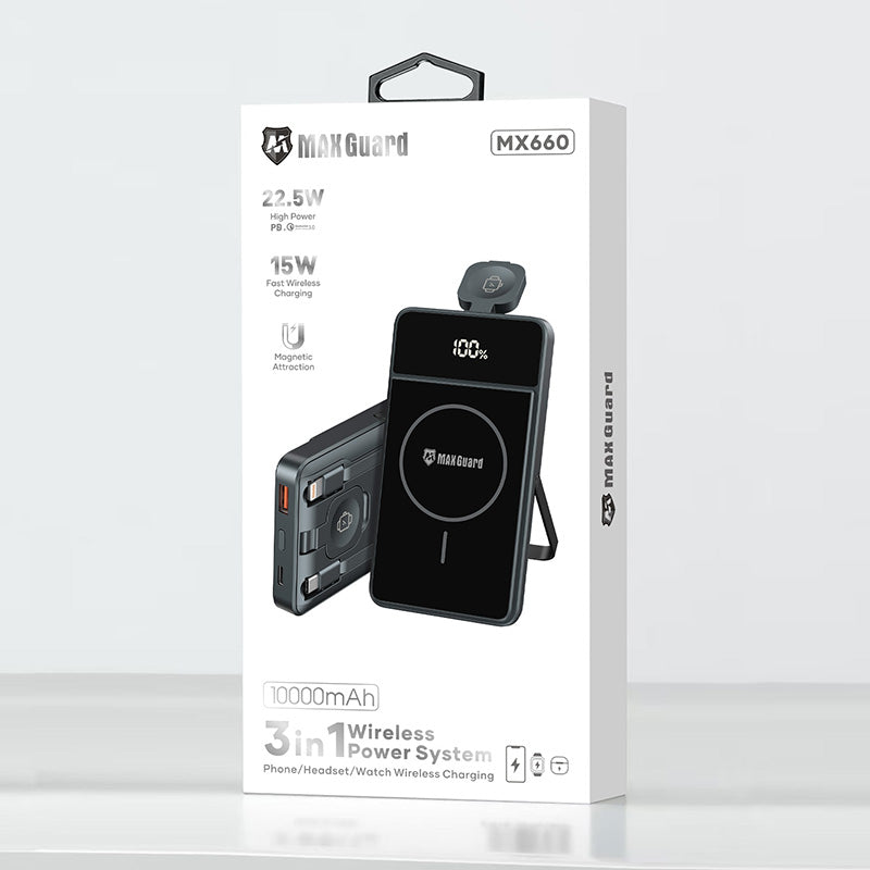 Maxguard 10000 mah MagFit 3 in 1 power bank MX660