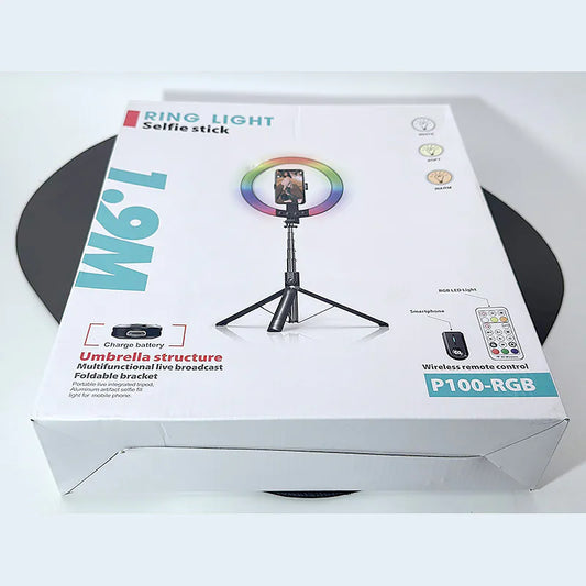 1.9m Umbrella Structure Ring Llight Selfie Stick P100RGB - Main product image