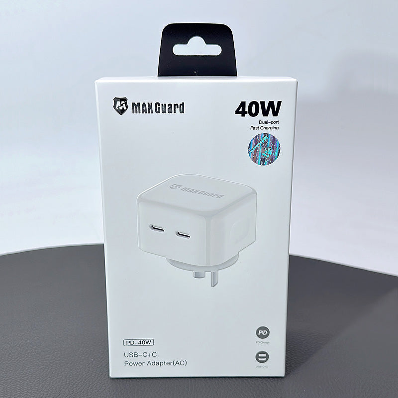 Maxguard PD 40W USB C+C Power adapter(AC)  wall charger PD40W