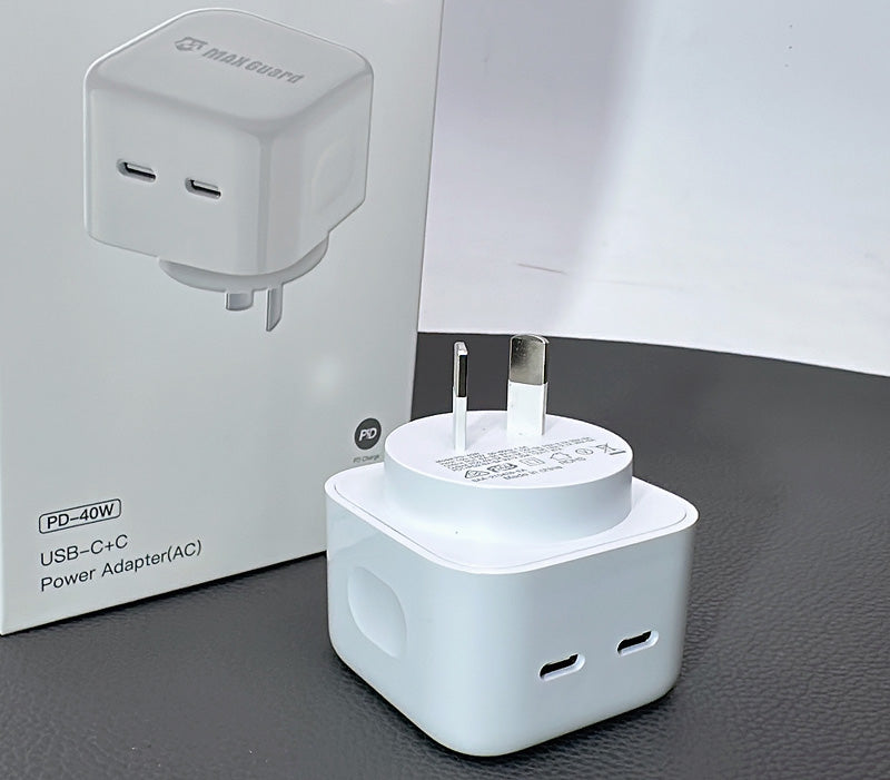 Maxguard PD 40W USB C+C Power adapter(AC)  wall charger PD40W