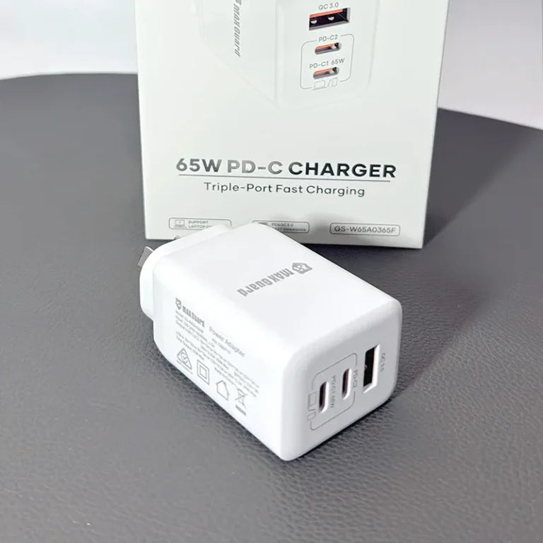Maxguard PD 65W Charger W65A0365F (Works for laptops,tablets,and phones)