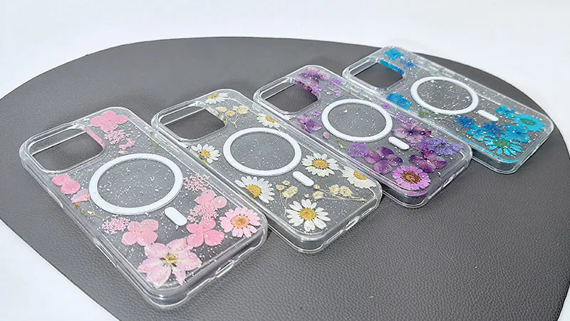 Case for iPhone 15 Pro max 6.7 Kinglink Real Flower Blossom MagFit