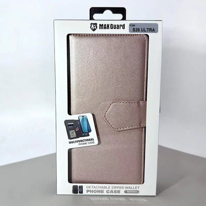 S25 Ultra Maxguard Detachable Magnetic Zipper Wallet Case