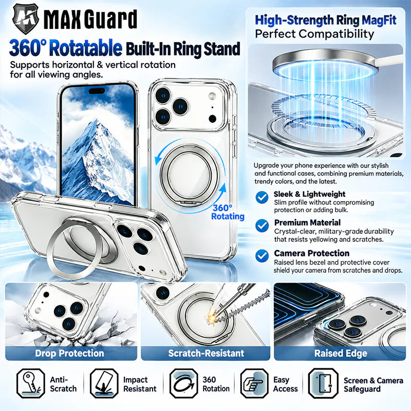 Case for iPhone 18 Pro max & 17 Pro max 6.9 Maxguard Gemshell RingStand Pro