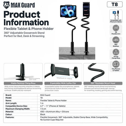 iPad Clilp Desk Holder T8