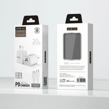 Mobigo PD 20W wall charger with Type-C to C combo TCS2081ACCC