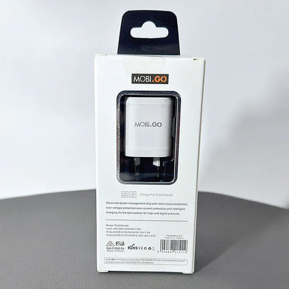 Mobigo PD 20W wall charger with Type-C to C combo TCS2081ACCC