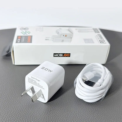 Mobigo PD 20W wall charger with Type-C to Lightning combo TCS2081ACLC