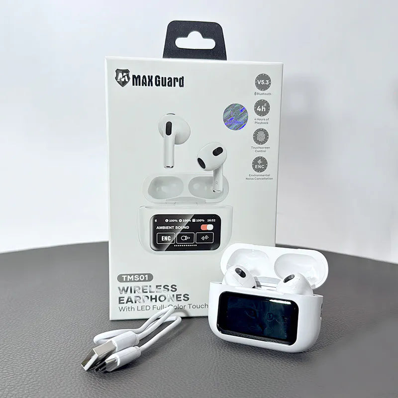 Maxguard bluetooth earphone with LED Color Touchscreen TMS01