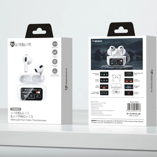Maxguard bluetooth earphone with LED Color Touchscreen TMS01