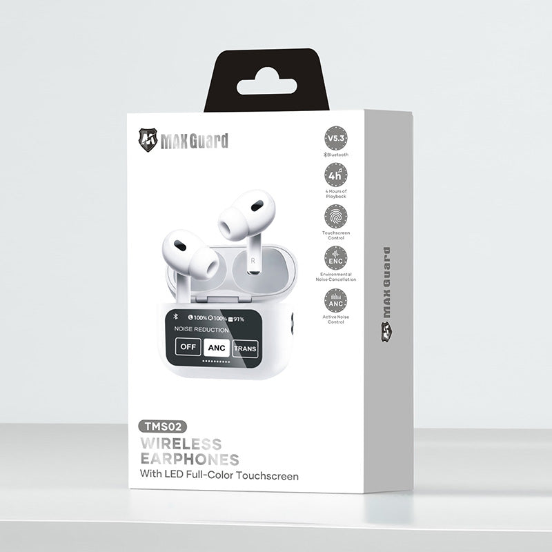 Maxguard bluetooth earphone with LED Color Touchscreen TMS02
