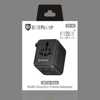Maxpower TP01 PD20w All-in-One Oversea Travel Adapter