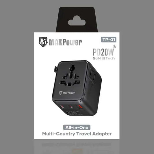 Maxpower TP01 PD20w All-in-One Oversea Travel Adapter
