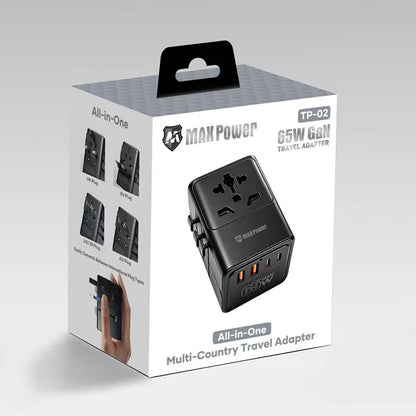MaxPower TP02 65W GaN All-in-One Travel Adapter