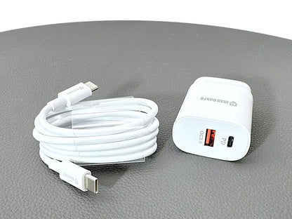 Maxguard PD 25W wall charger with Type-C to C combo WT25WAC/CC