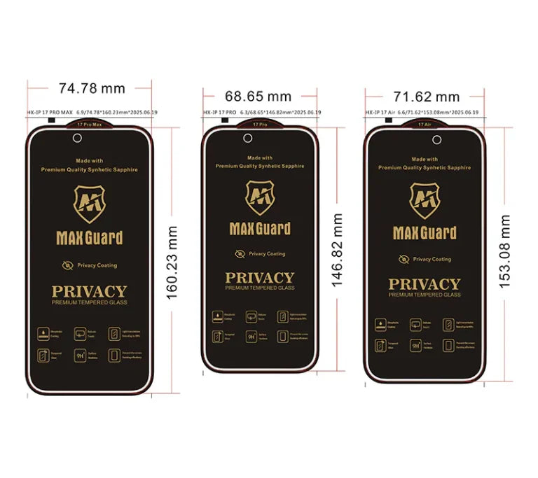 Privacy Premium 0.23mm Maxguard Glass Screen Protector (Synthetic Sapphire)
