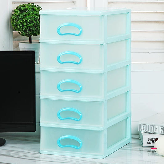 Transparent Office Desk Storage Box with Drawer