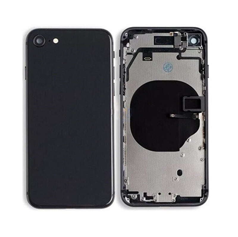 Back Housing With Power Flex Black No Logo for iPhone 8G (Best Aftermarket)