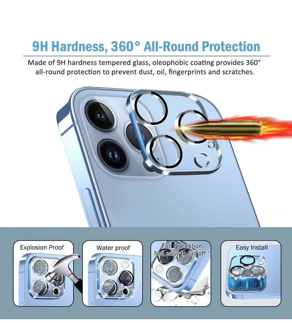 Camera lens glass screen protector for iPhone TX05