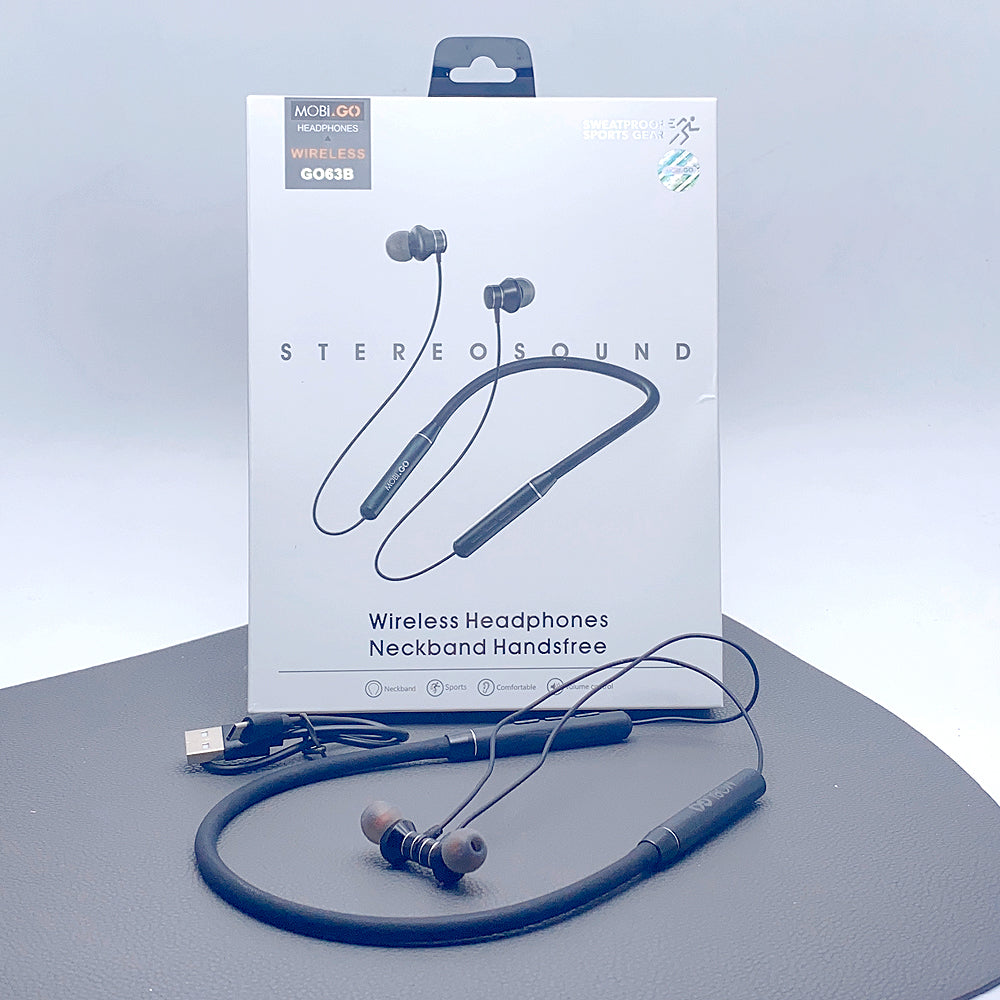 Mobigo Magnetic Neckband Wireless Bluetooth Earphones GO63B