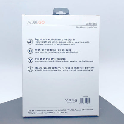 Mobigo Magnetic Neckband Wireless Bluetooth Earphones GO63B