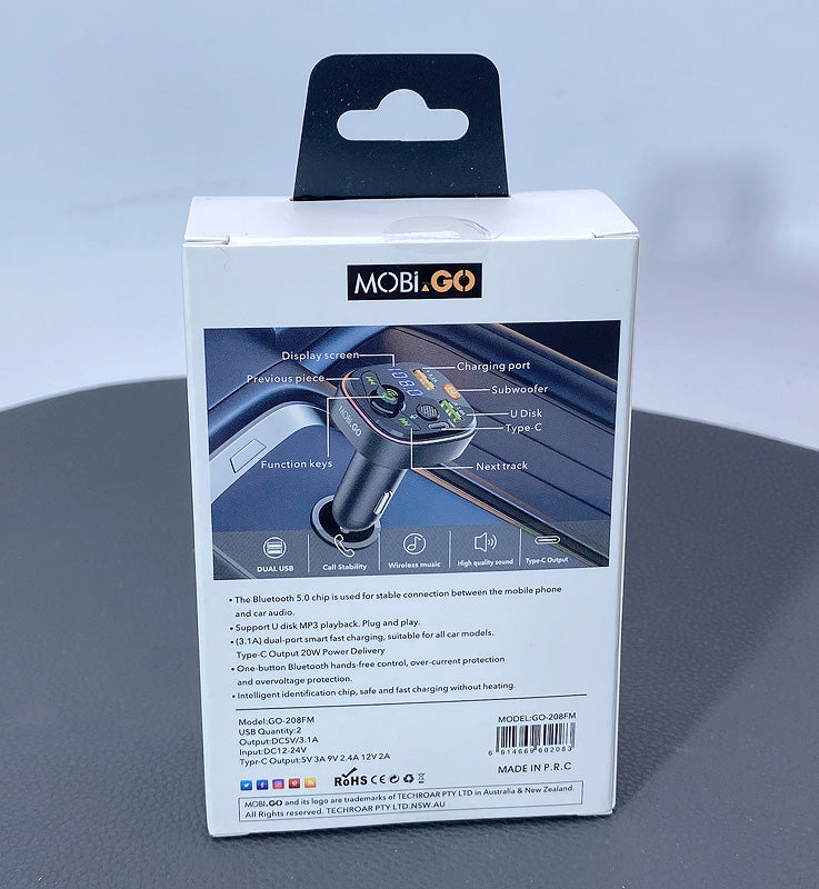 Mobigo PD 20W Bluetooth FM Transmitter GO208FM