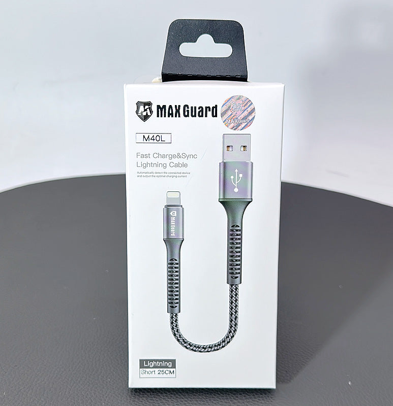 Maxguard 25cm USB-A to Lightning cable M40L
