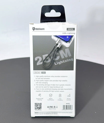 Maxguard 25cm USB-A to Lightning cable M40L