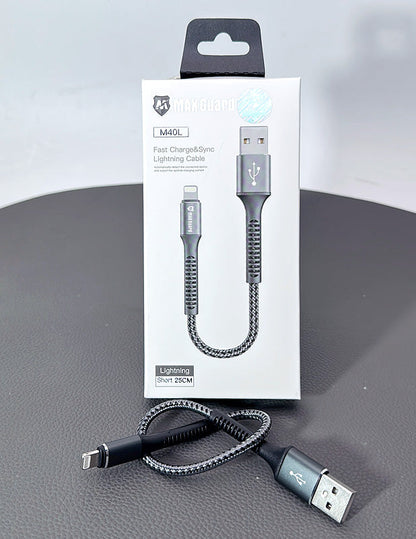 Maxguard 25cm USB-A to Lightning cable M40L